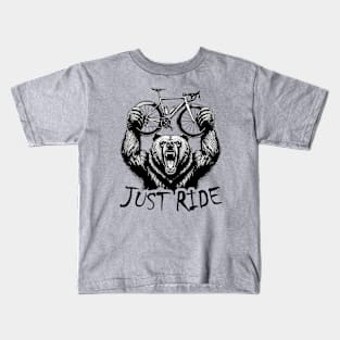 Cycling Just Ride Bear Kids T-Shirt